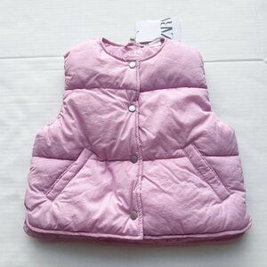 Zara Pink Kids Puffer Vest